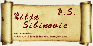 Milja Sibinović vizit kartica